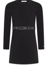 Calvin Klein Logo-print Longsleeved Dress In Black