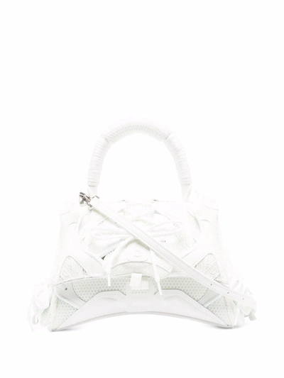 Balenciaga Sneakerhead Small Top Handle Bag In White/silver
