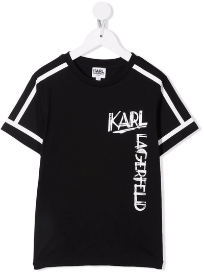 Karl Lagerfeld Logo-print Short-sleeved T-shirt In 黑色