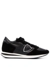 Philippe Model Logo Patch Sneakers In 黑色