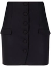 WANDERING HIGH-WAISTED BUTTON-THROUGH VIRGIN WOOL MINI SKIRT