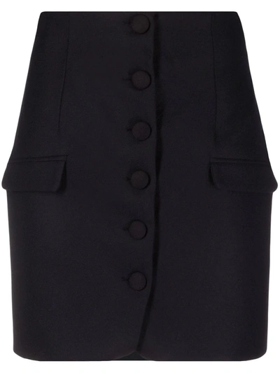 Wandering High-waisted Button-through Virgin Wool Mini Skirt In 009