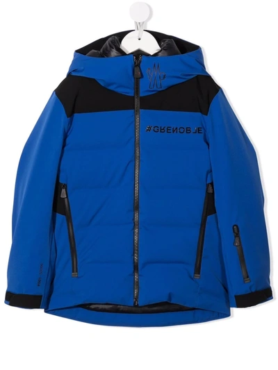 Moncler Kids' Montmiral Padded Hood Jacket In Blue