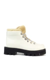 Proenza Schouler Calfskin Shearling Hiking Booties In White