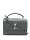 Saint Laurent Medium Sunset Calfskin Leather Shoulder Bag In 1112 Storm