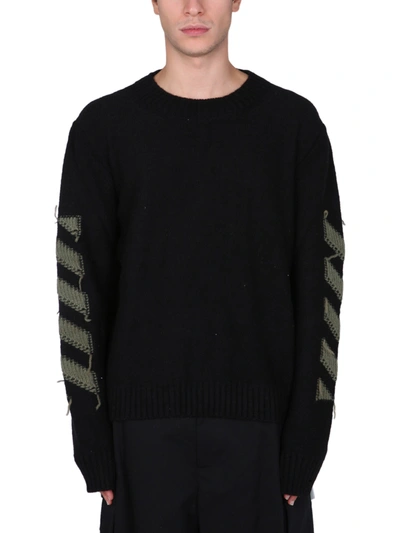 Off-white Reverse Arrow Wool Sweater In Black