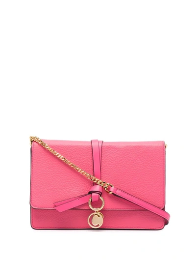 Chloé Mini Alphabet Leather Shoulder Bag In Pink