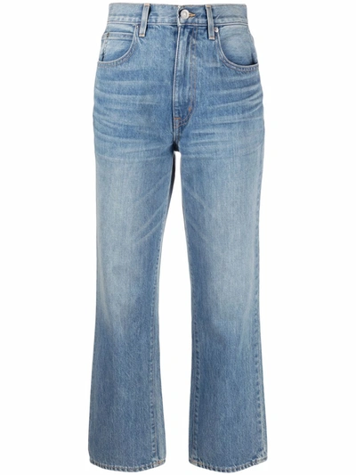 Slvrlake Re-work London Paneled High-rise Straight-leg Jeans In Light Denim