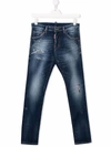 DSQUARED2 TEEN MID-RISE STRAIGHT-LEG JEANS