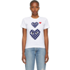 Comme Des Garçons Play Double Polka Dot Heart Patch T-shirt In White