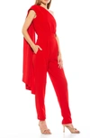 Alexia Admor Asymmetrical Ruffle Jumpsuit In Red