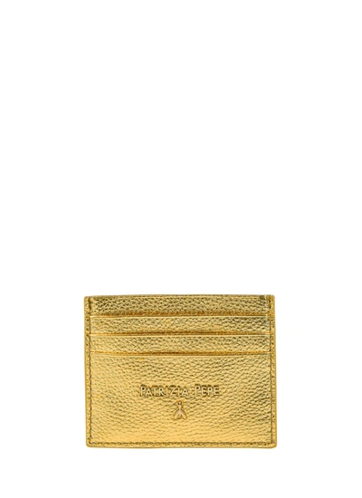 Patrizia Pepe Leather Card Holder In Gold