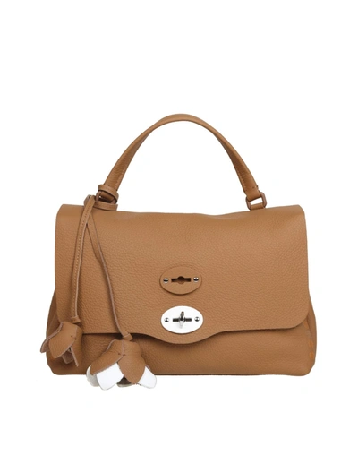 Zanellato Postina M Pure Brown Leather Handbag In Cuba