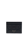 Bally Monogram-embossed Cardholder In Schwarz