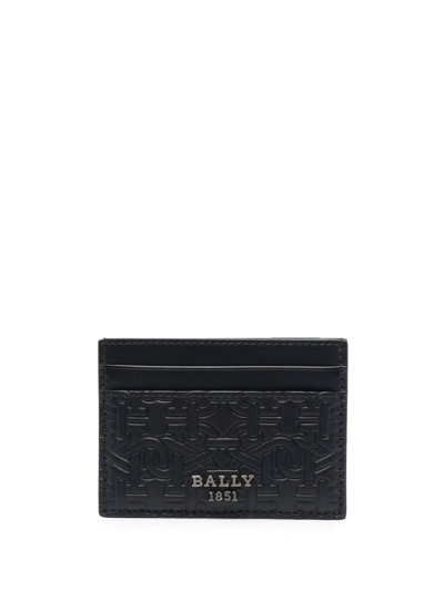 Bally Monogram-embossed Cardholder In Schwarz