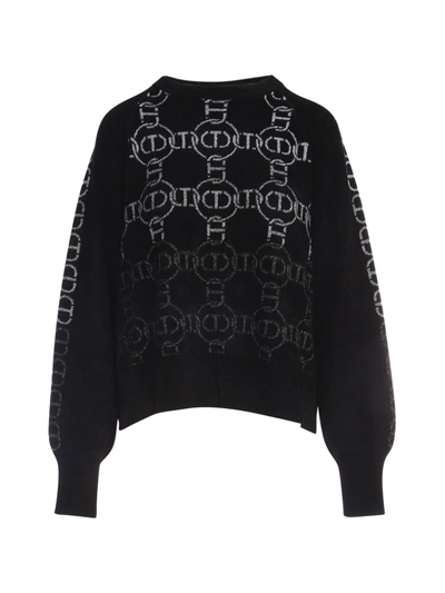 Twinset Lurex Logo Crew Neck Sweater