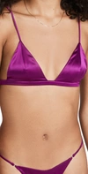 Fleur Du Mal Luxe Silk Triangle Bra In Vixen