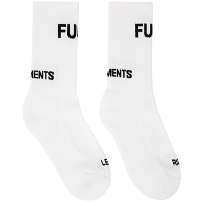 Vetements Intarsia-knit Slogan Socks In White
