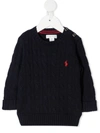 RALPH LAUREN POLO PONY CABLE KNIT JUMPER,15865498