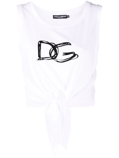 Dolce & Gabbana Logo-print Vest Top In White