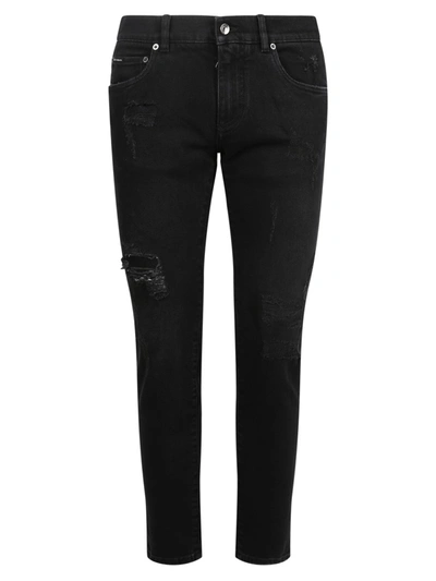 Dolce & Gabbana Loose Denim Jeans In Black