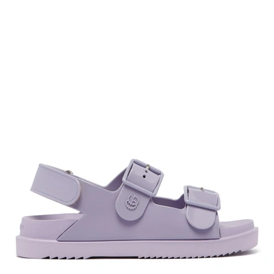 Gucci Pastel Lavender Rubber Sandals In Purple