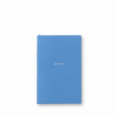 Smythson Smile Wafer Notebook In Panama In Nile Blue
