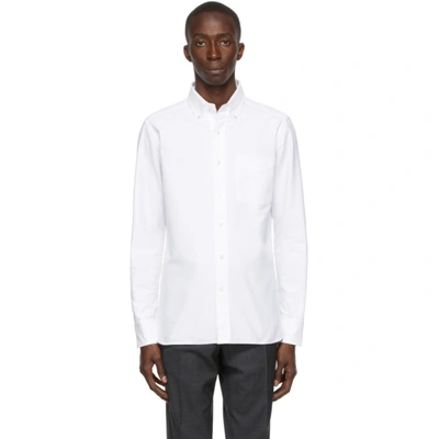 Tom Ford Broadcloth Button Long Sleeve Shirt In White