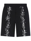 GIVENCHY C&S BARBED WIRE SHORTS BLACK