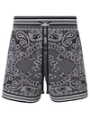 Amiri Straight-leg Space-dyed Bandana-jacquard Cotton Drawstring Shorts