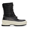 JIL SANDER BLACK DEERSKIN HIKING BOOTS