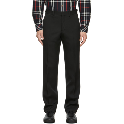 Burberry Wool Classic Straight Trousers In Black