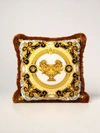 Versace Home Cushion With Baroque Print In Gold