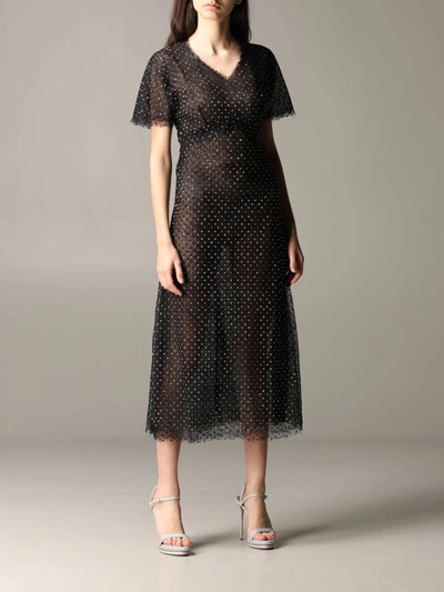 Ermanno Scervino Dress  Lace Dress With Rhinestones In Black