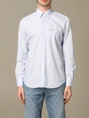 Xc Shirt In Micro-check Washed Cotton In Gnawed Blue
