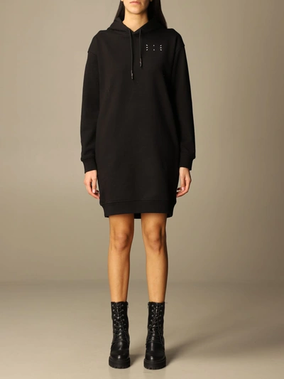 Mcq By Alexander Mcqueen Ic-0 By Mcq Sweatshirt Dress In Cotton With Logo In Black