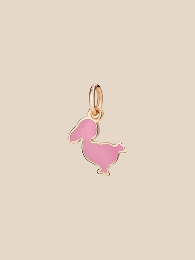 Dodo Junior  Charm In 9 Kt Pink And Pink Enamel