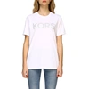 Michael Michael Kors Crystal Embellished Logo T-shirt In White