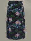 Kenzo Botanical-print Wrap Skirt In Black