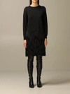 Boutique Moschino Moschino Boutique Sweater With Fringes In Black
