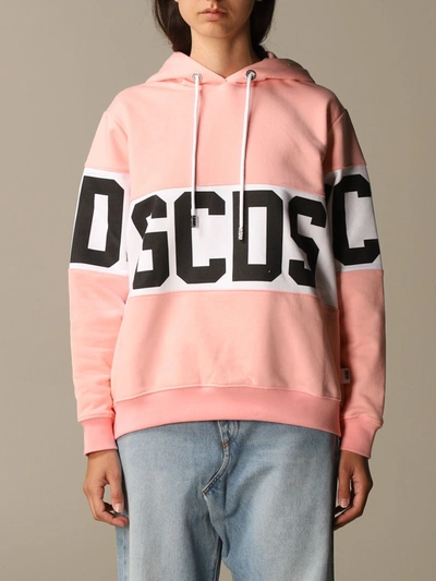 Gcds Sweatshirt  Cotton Sweatshirt With Big Logo In Pink
