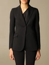L'autre Chose Singlebreasted Jacket In Crepe In Black