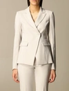 Patrizia Pepe Asymmetrical Crêpe Jacket In Ice