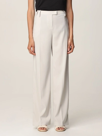 Patrizia Pepe Wide Trousers In Crepe In Ice