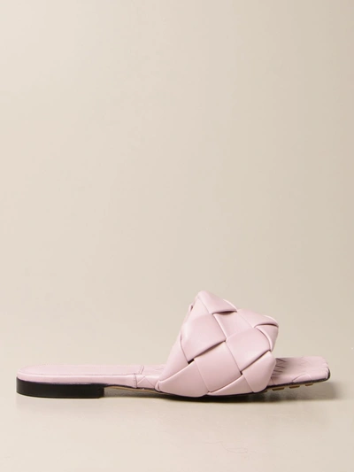 Bottega Veneta Rubber Sole Flat Sandal Bandage White