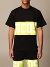 Gcds Cotton Tshirt With Band And Logo In Black 1