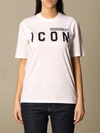 DSQUARED2 COTTON T-SHIRT WITH ICON LOGO,335697001