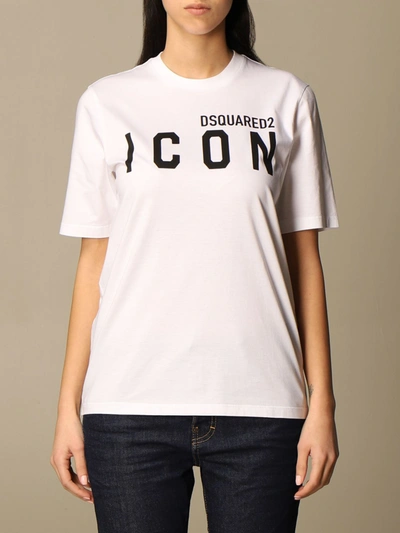 DSQUARED2 COTTON T-SHIRT WITH ICON LOGO,335697001