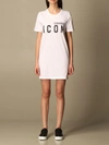 Dsquared2 Icon Renny Cotton Jersey Mini Dress In White
