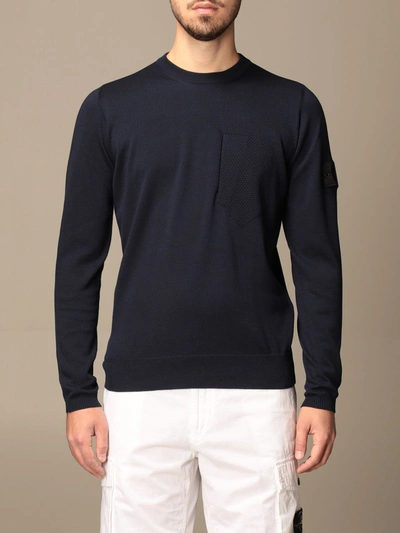Stone Island Shadow Project Crewneck Sweater In Blue